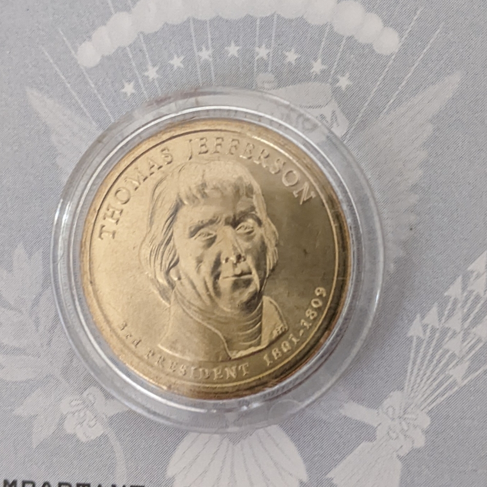 COLLECTIBLE SEAL 2007 P PRESIDENTIAL DOLLAR; THOMAS JEFFERSON